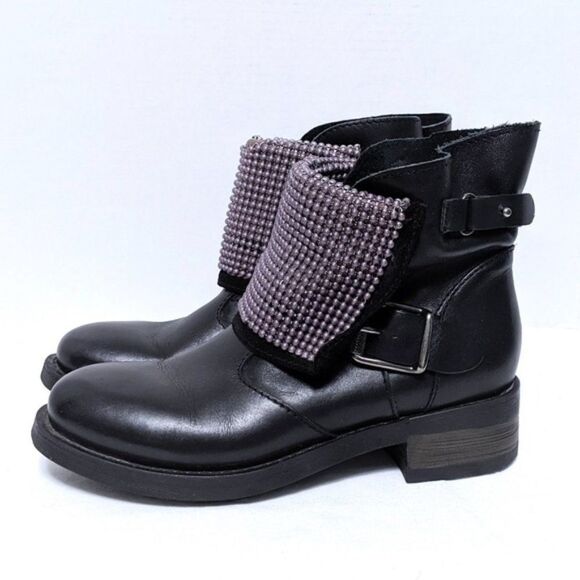 NaNa Black and Purple Moto Boots - Picture 3 of 9